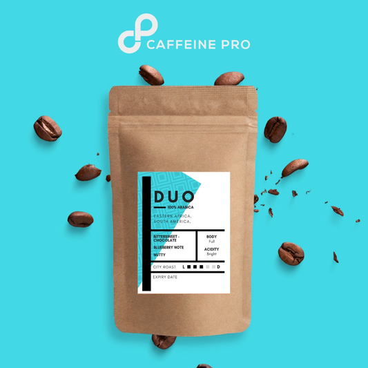 DUO Blend | 100% Arabica Coffee Beans - Bittersweet Chocolate, Blueberry, Nutty | City Roast | Ethiopia, Colombia | Bright Acidity, Full Body