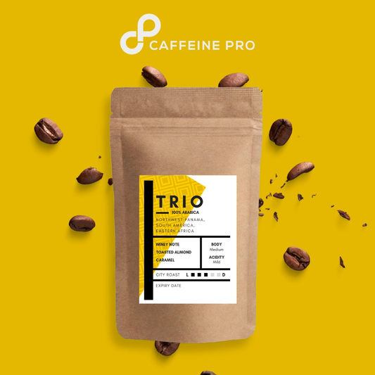 TRIO Blend | 100% Arabica Coffee Beans - Winey, Nutty, Bittersweet Chocolate, City Roast, Medium Body, Mild Acidity