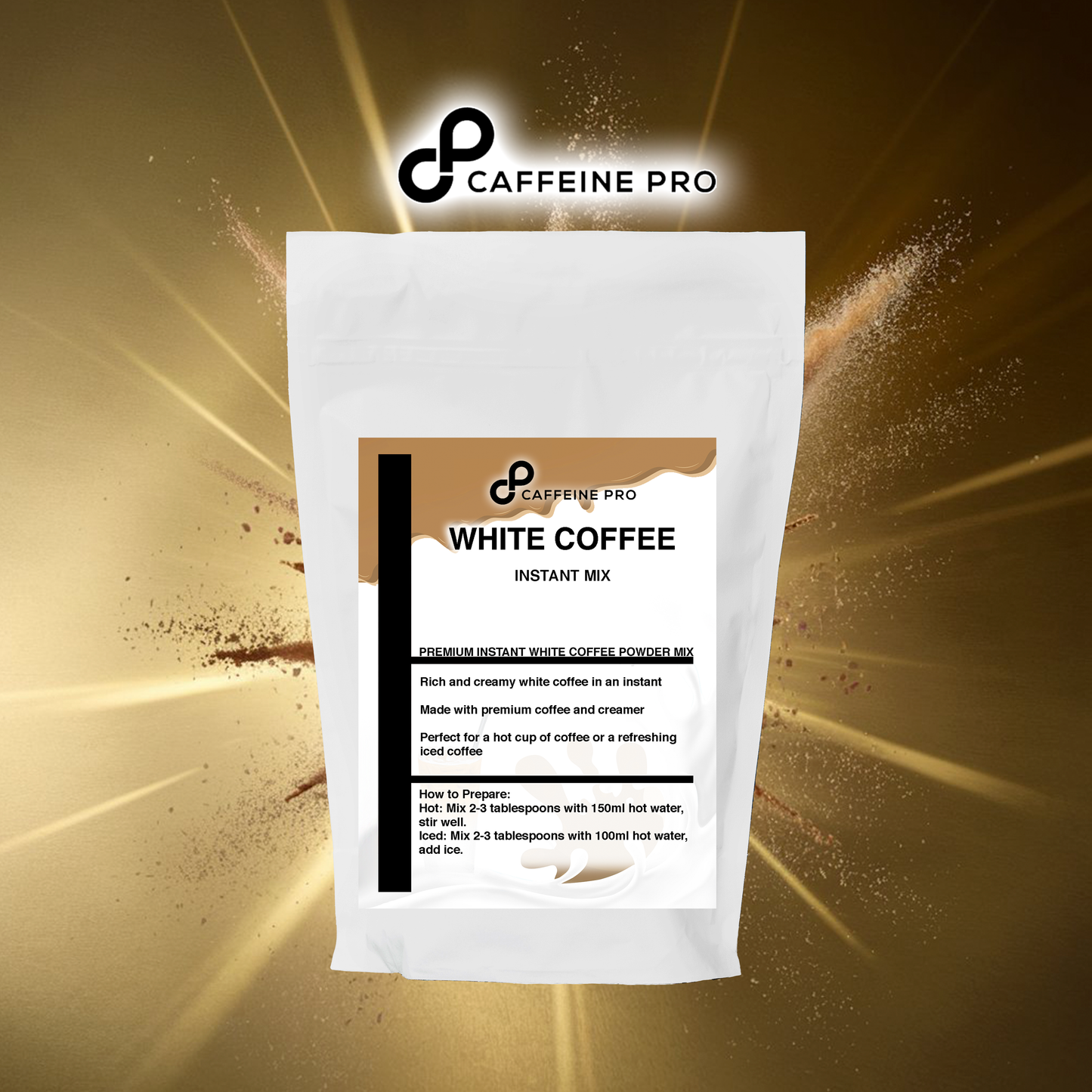 Instant Mix | White Coffee - Smooth, Creamy, & Velvety Finish | Rich Coffee Flavor | Hot & Iced Ready