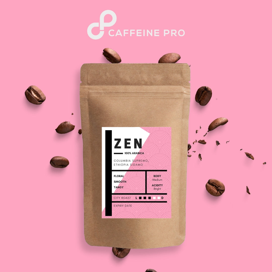 ZEN Blend | 100% Arabica Coffee Beans - Floral, Smooth, Tangy, City Roast, Medium Body, Bright Acidity